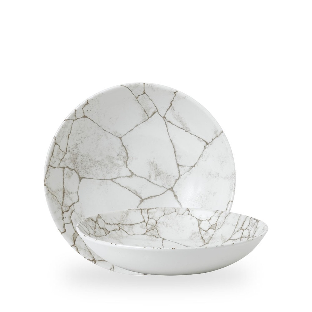 Bord coupe diep 24.8cm 113.6cl Studio Prints Kintsugi Agate Grey Churchill