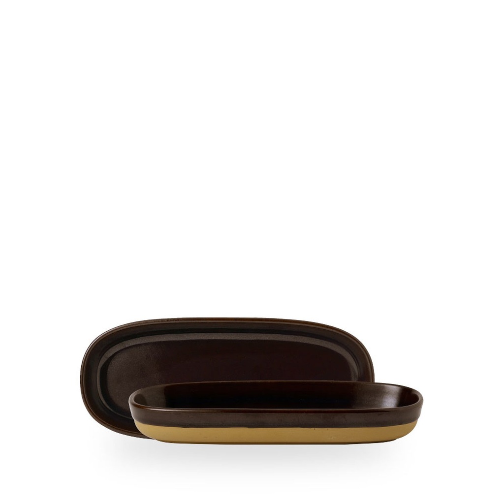 Schaal 23.3cm x 10.0cm h 3.3cm Emerge Cinnamon Brown Churchill