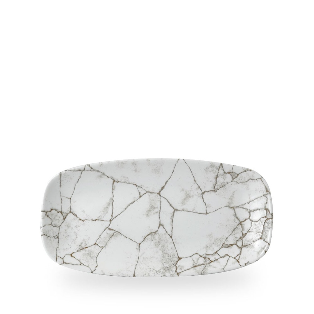 Bord plat 29.8cm x 15.3cm Studio prints kintsugi agate grey Churchill