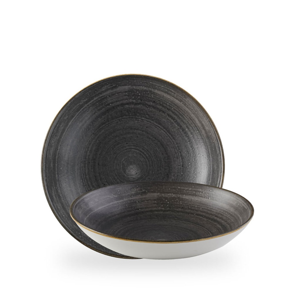 Bord coupe diep 24.8cm 113.6cl Stonecast raw black Churchill