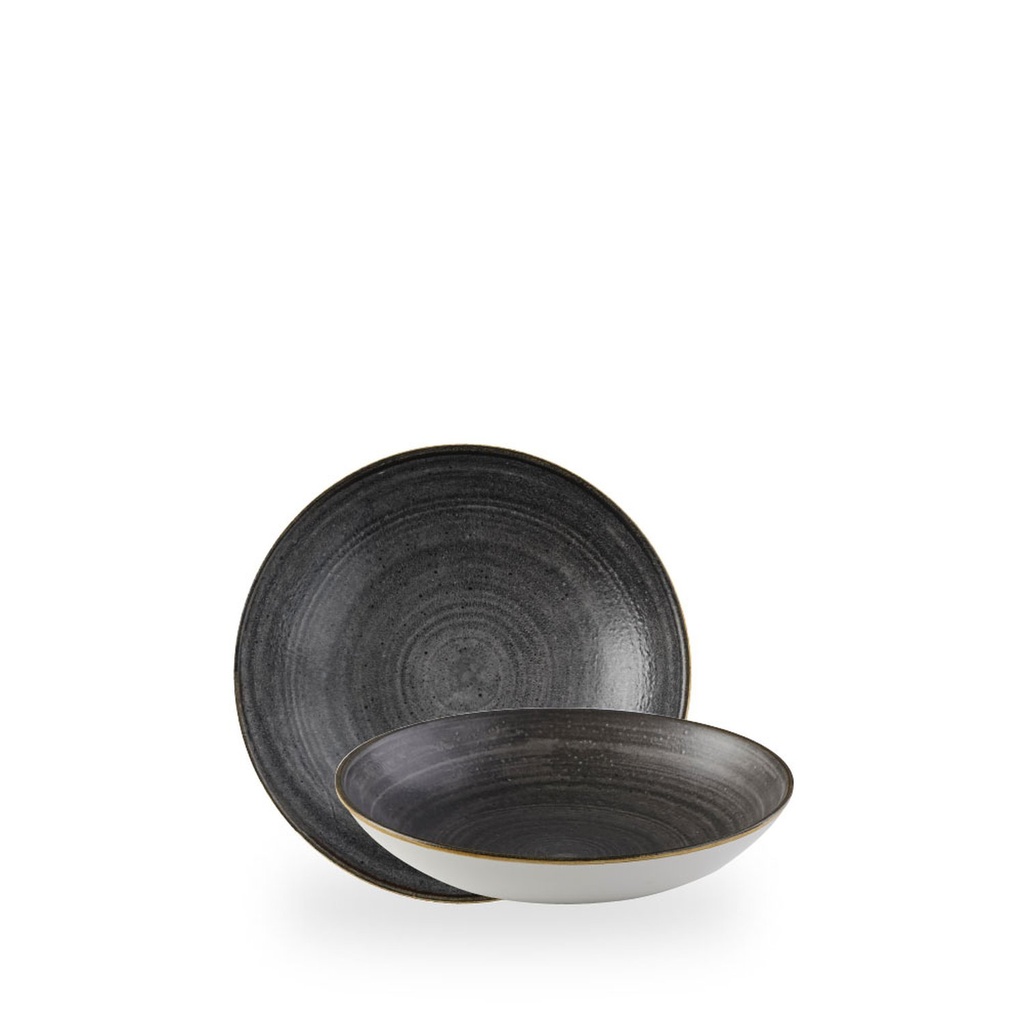 Bord coupe diep 18.2cm 42.6cl Stonecast Raw Black Churchill