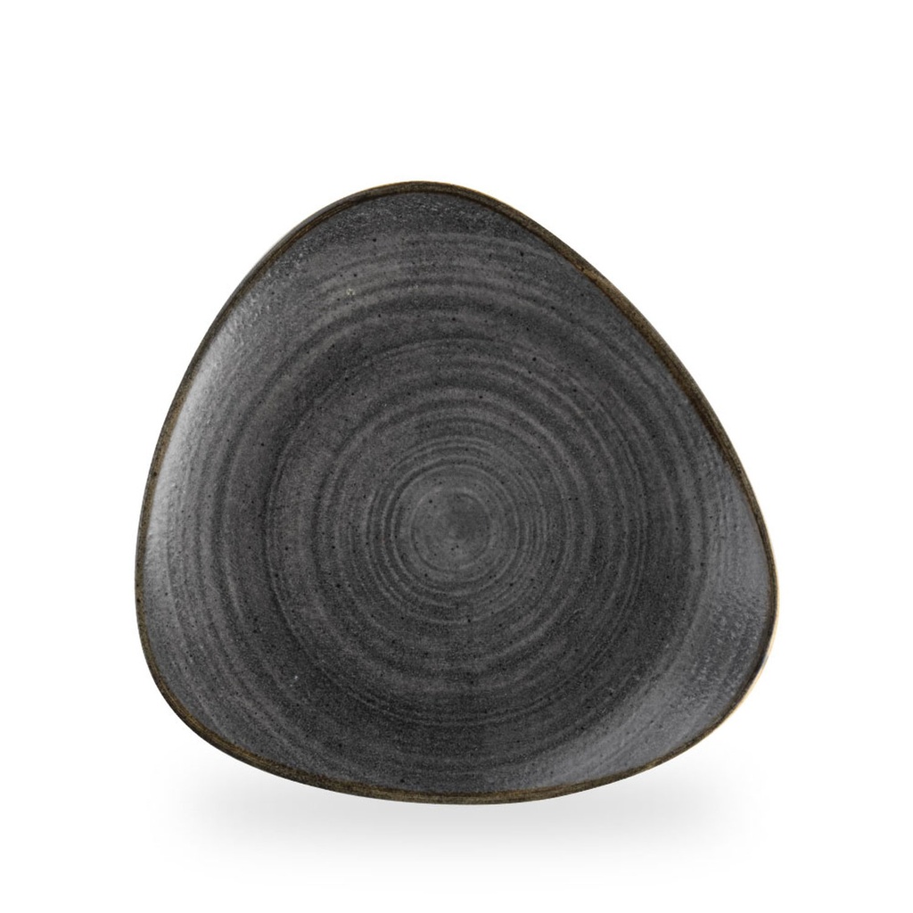 Bord plat driehoek 28.5cm Stonecast Raw Black Churchill