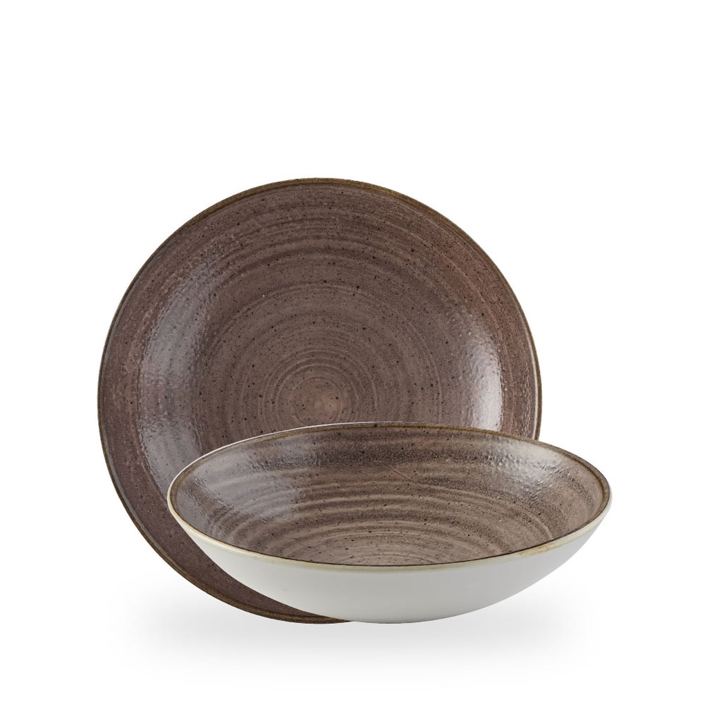 Bord coupe diep 24.8cm 113.6cl Stonecast raw brown Churchill