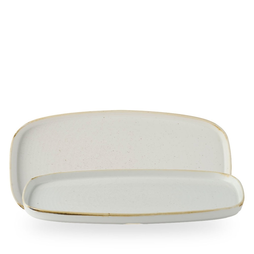 Schaal rechthoek 35.0cm x 18.5cm h 2.0cm Stonecast barley white Churchill