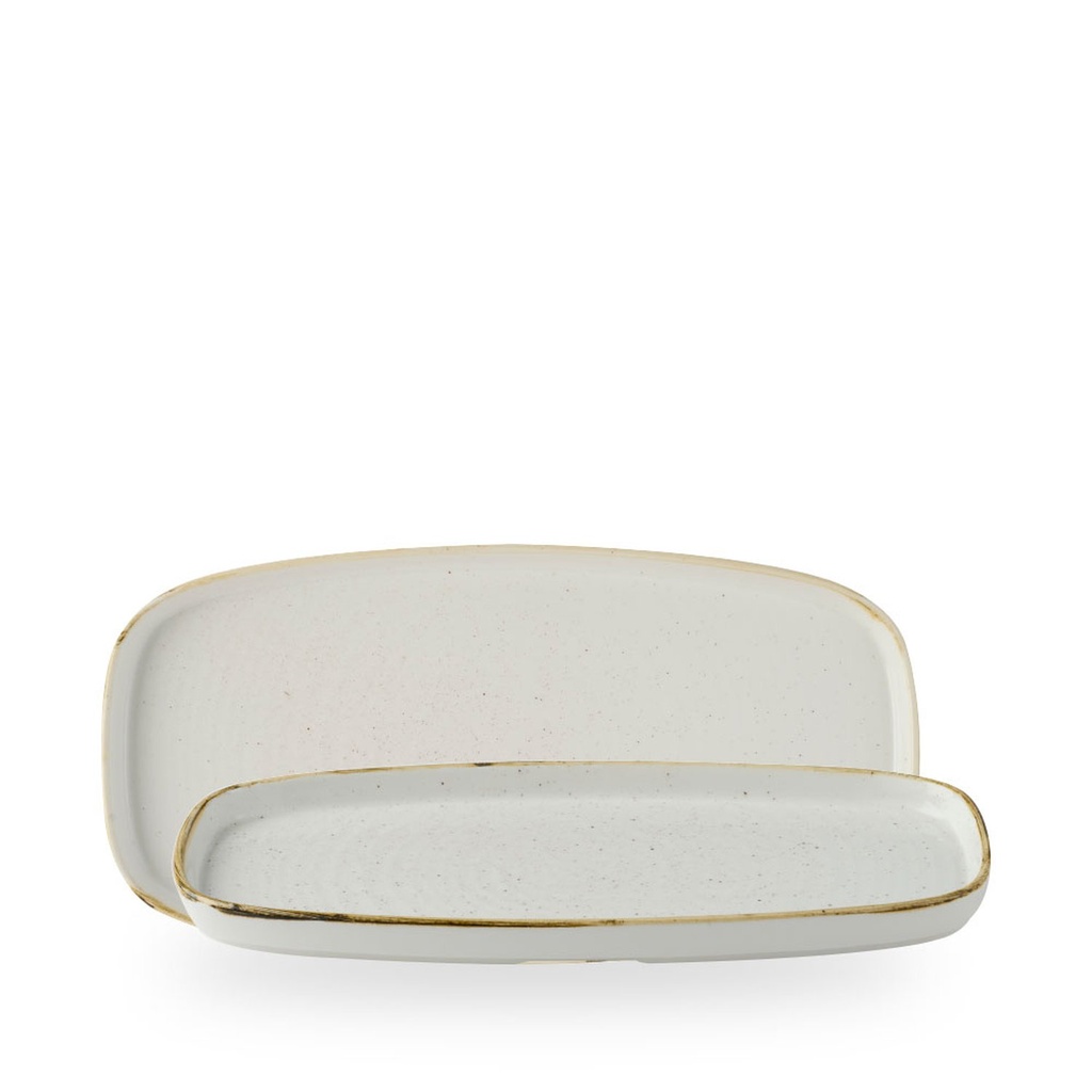Schaal rechthoek 30.0cm x 15.4cm h 2.0cm Stonecast Barley White Churchill