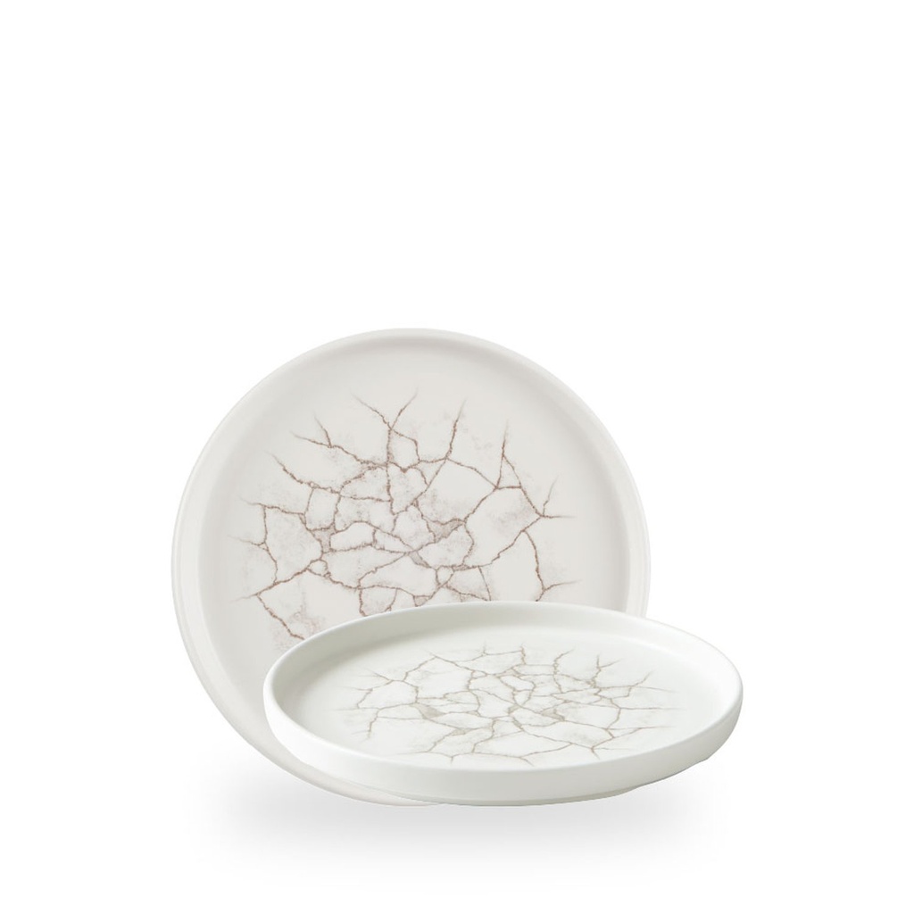 Bord plat 21.0cm h 2.0cm Studio prints kintsugi agate grey Churchill