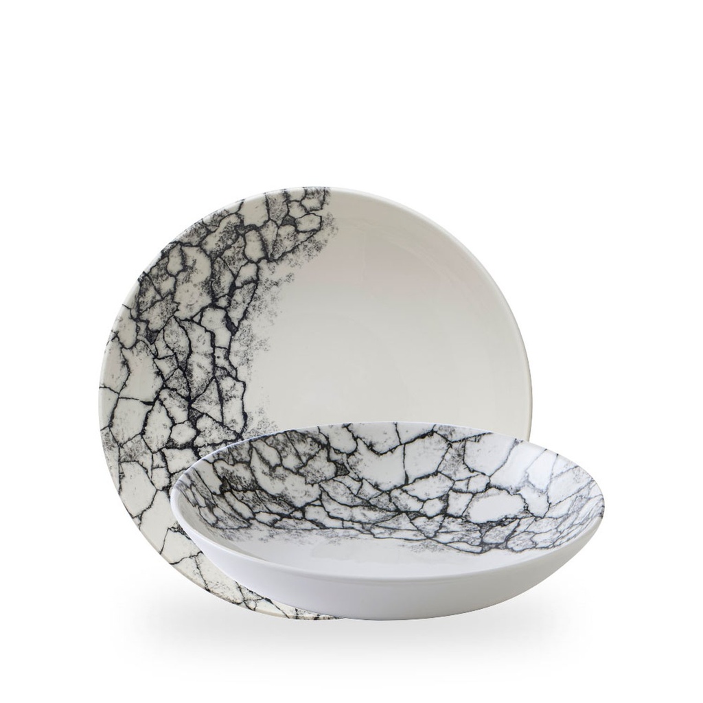 Bord coupe diep 24.8cm 113.6cl Studio Prints Kintsugi Accents Quartz Black Churchill