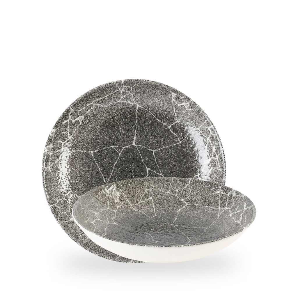 Bord coupe diep 24.8cm 113.6cl Kintsugi Reverse Quartz Black Churchill