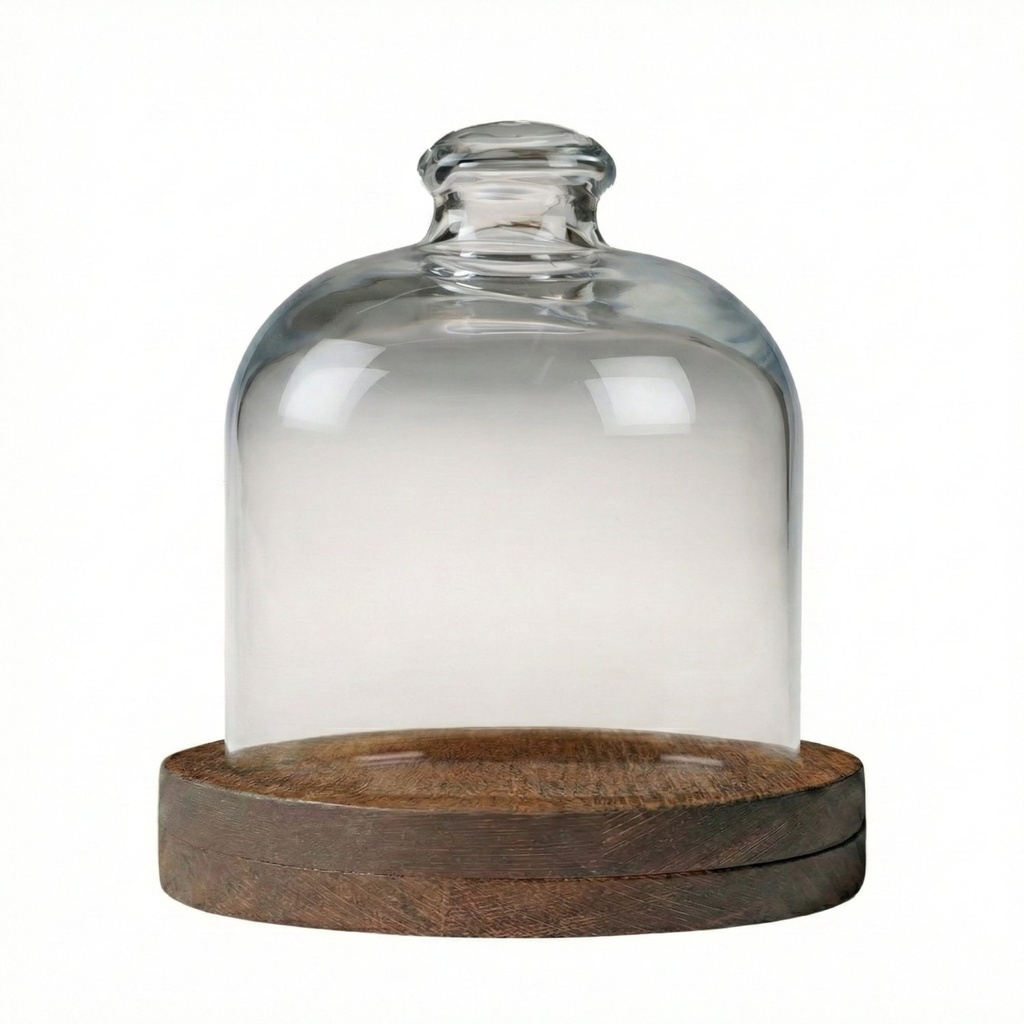 Houten plank met 1 stolp 10.0x10.0cm Room Amenities Beech Dark Joy Buffet