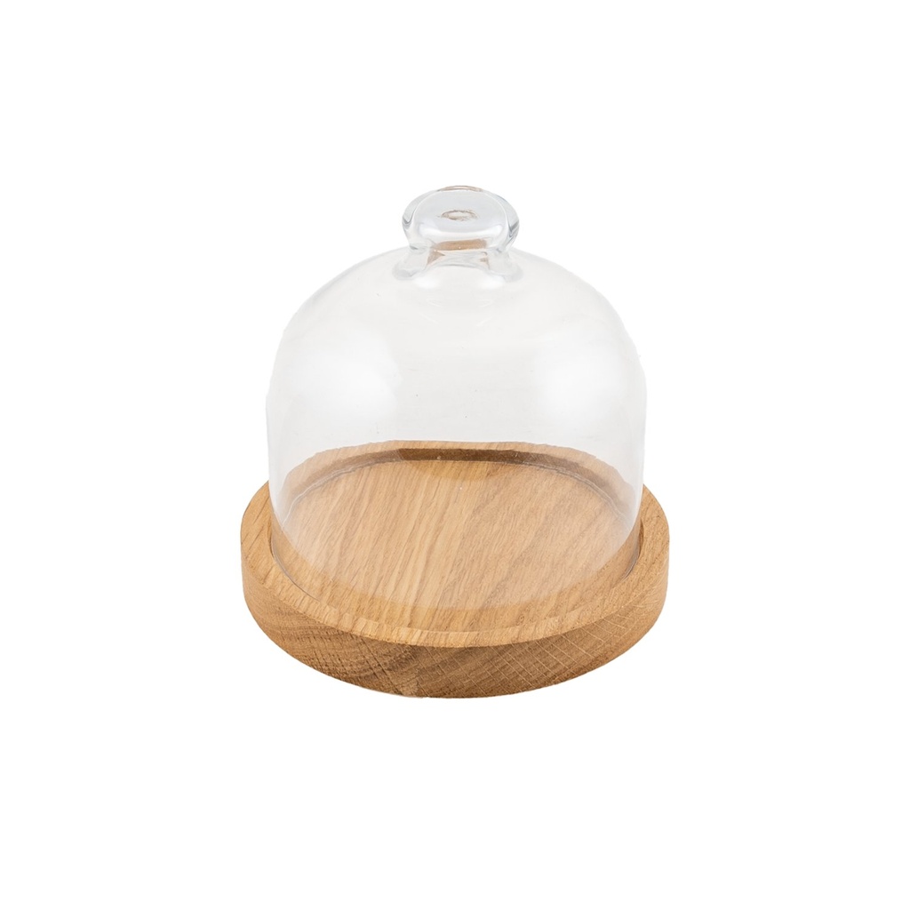 Houten plank met 1 stolp 12.7x12.7cm Room Amenities Oak Natural Joy Buffet