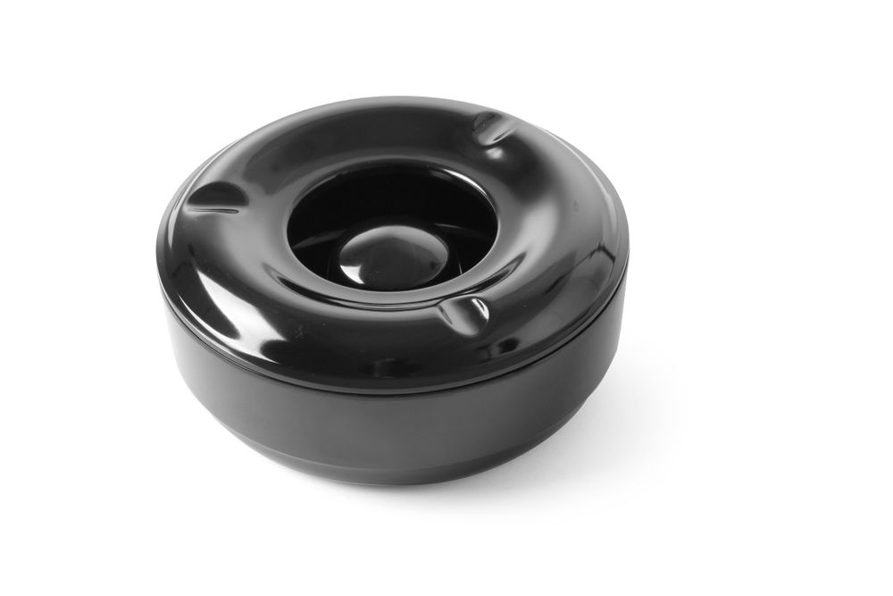 Asbak 14.6cm zwart melamine