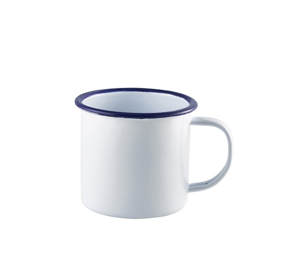 Mok 36.0cl emaille wit/blauw Genware