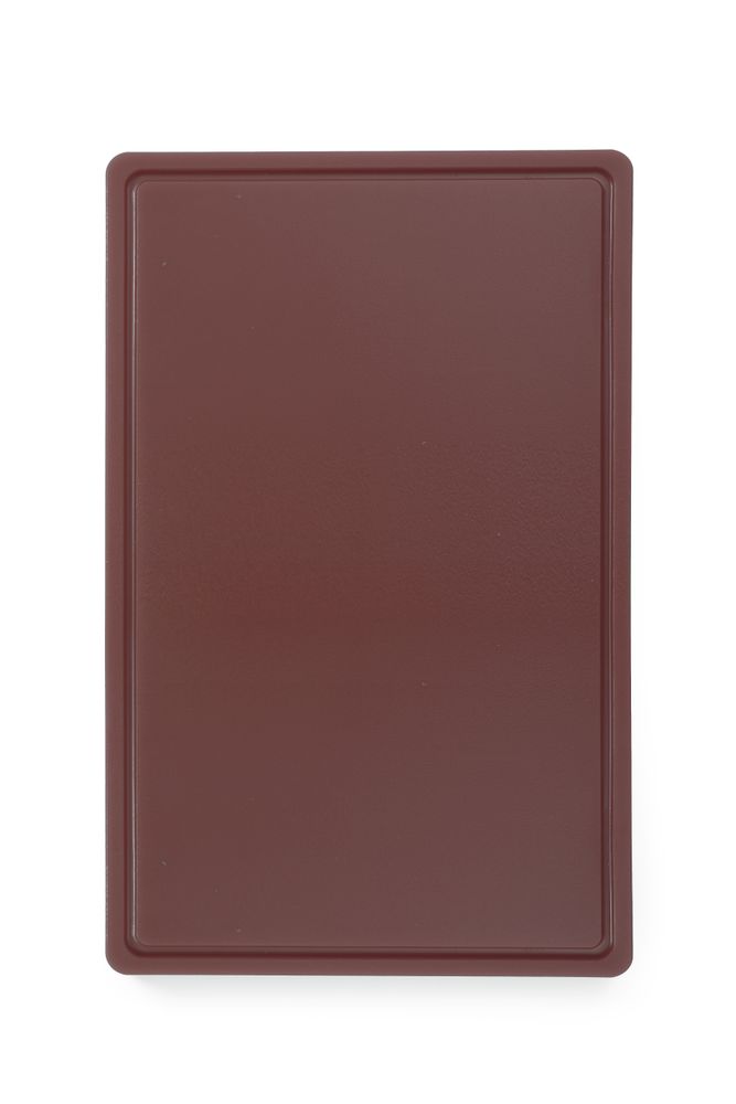 Snijplank GN 1/1 bruin met sapgeul HACCP Hendi