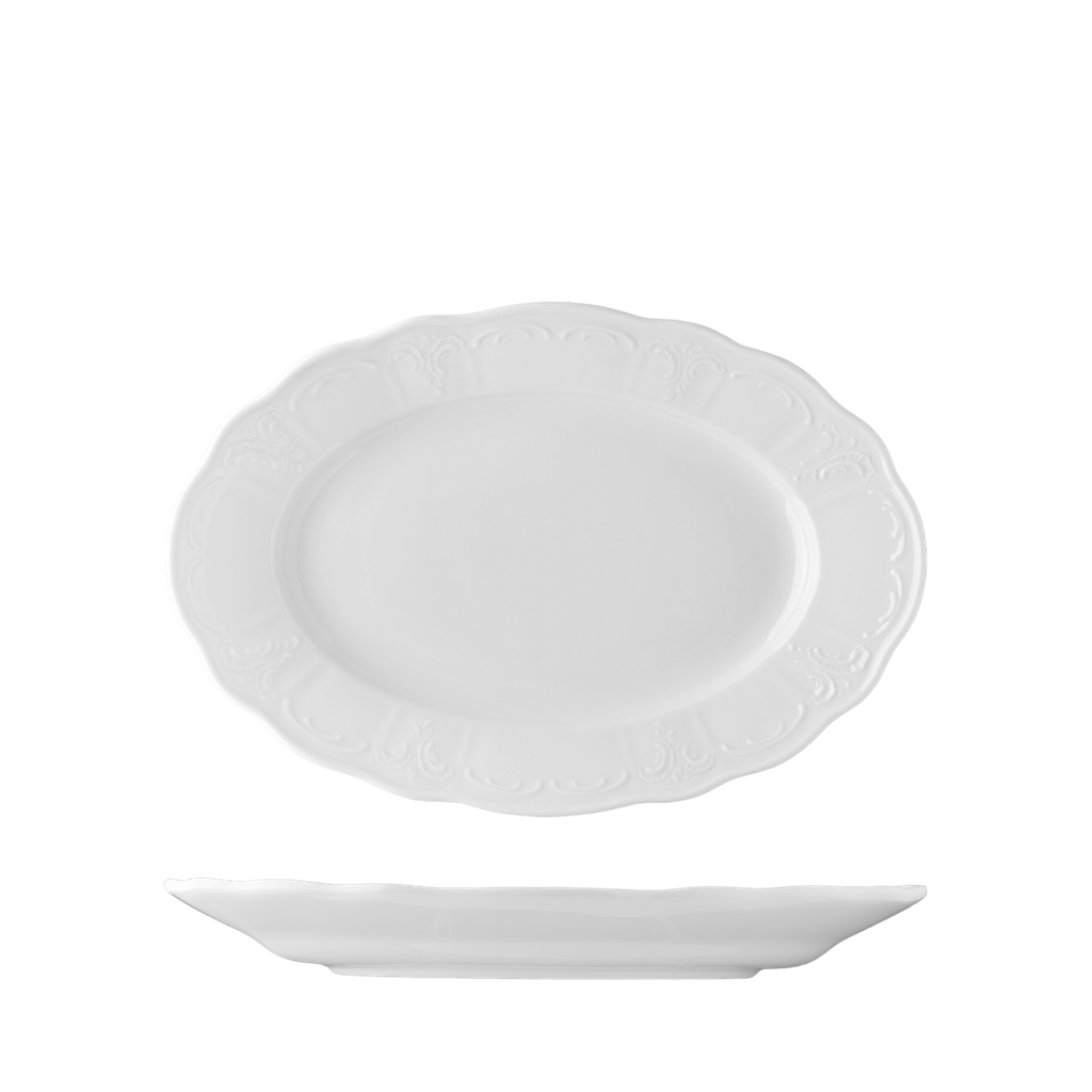 Bord ovaal 28.0x19.0cm Bellevue wit