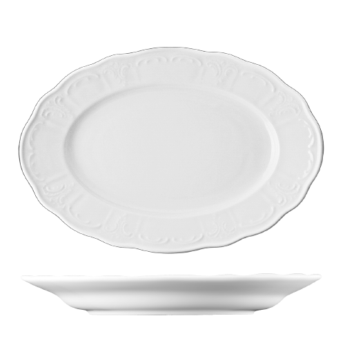 Bord ovaal 32.0x22.0cm Bellevue wit