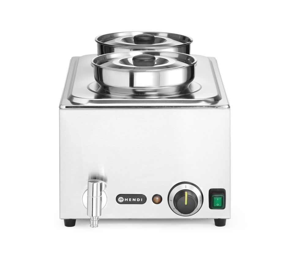 Bain-marie met kraan met opzet 2 potten 230V 1000W Hendi