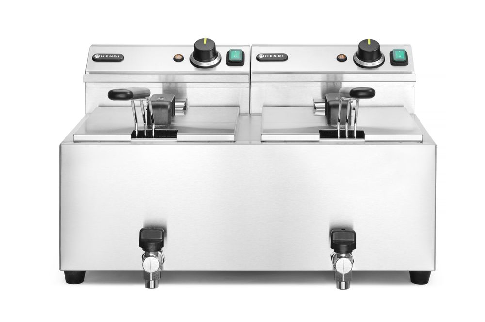 Friteuse Profi Line 2x 8 l met kraan 230V 2x3500W Hendi