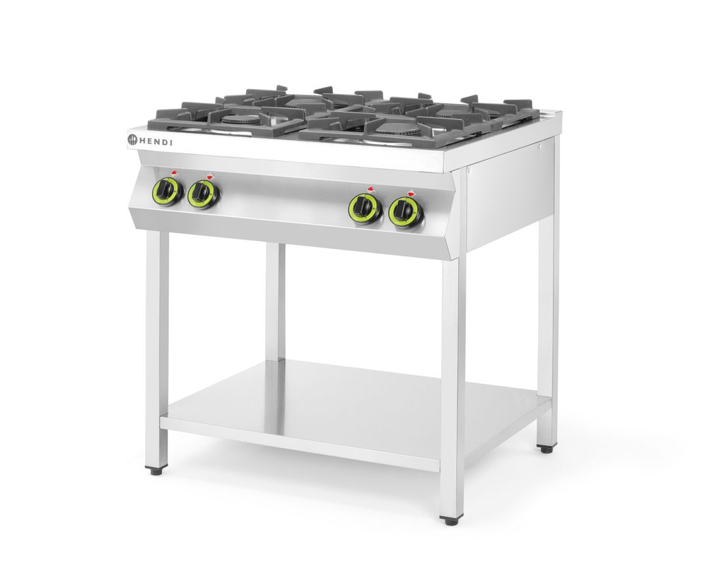 Gasfornuis Kitchen Line 4-pits open standaard Hendi