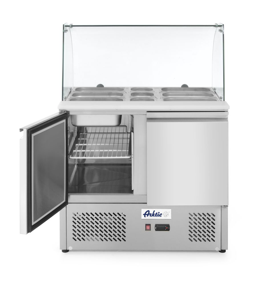 Saladette 2 deurs glazen vitrine 300 l Hendi