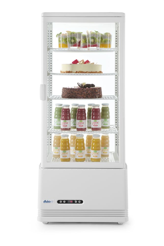 Koelvitrinekast zwart 98 l 230V 210W Hendi