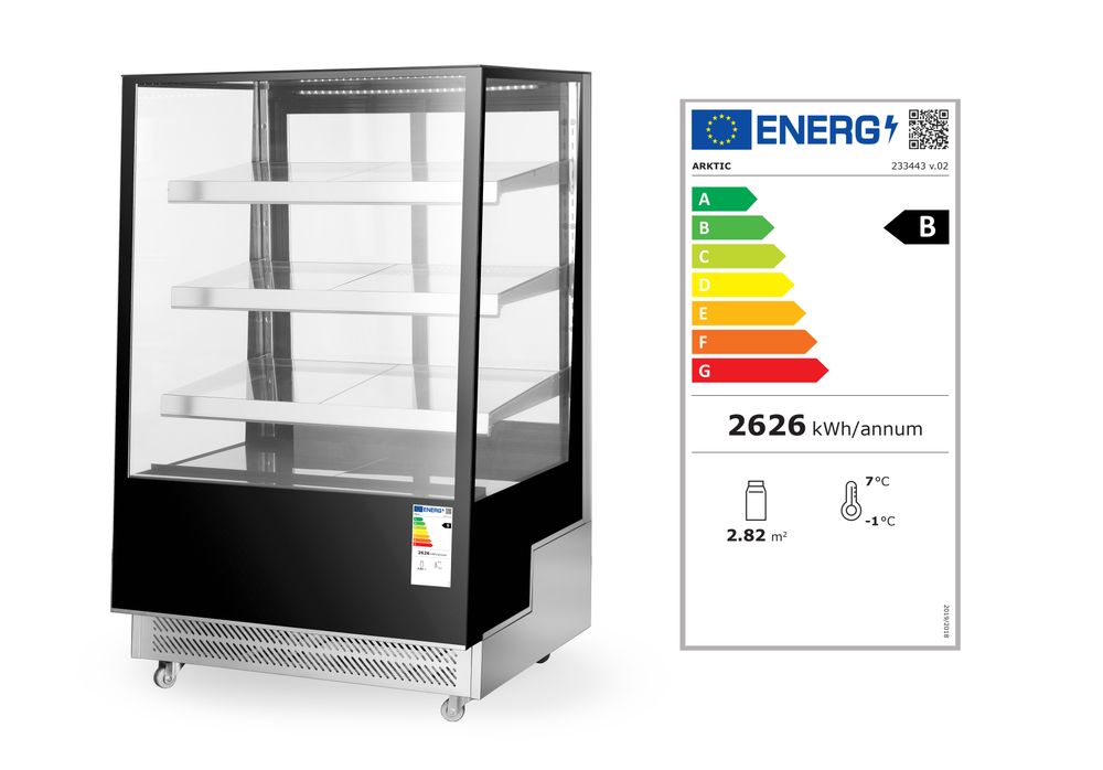 Koelvitrine 650 l met 3 schuine schappen Hendi