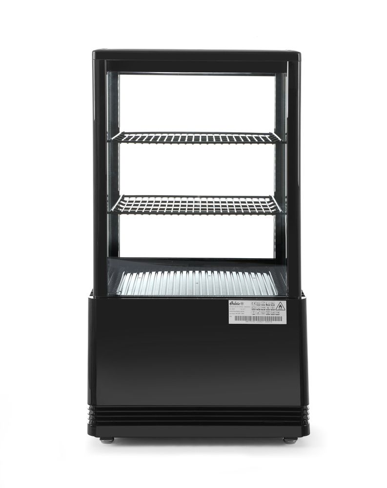 Koelvitrinekast zwart 58 l 230V 170W Hendi