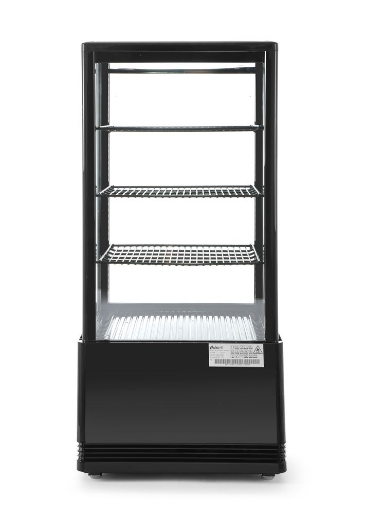 Koelvitrinekast zwart 78 l 230V 170W Hendi