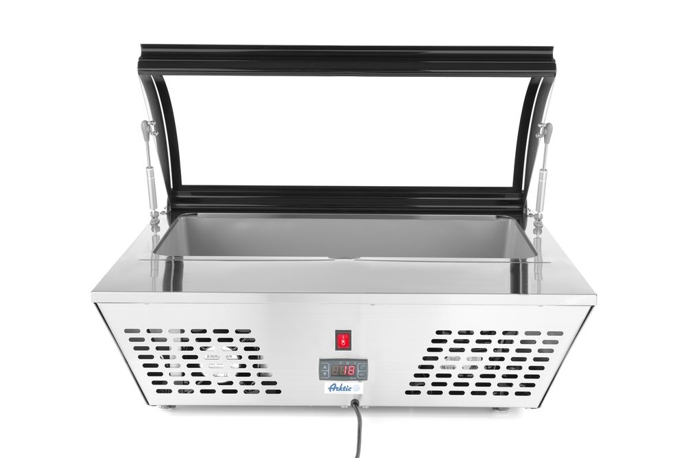 Opzet saladevitrine rvs 67 l 8x1/6 of 4x1/3 GN Hendi