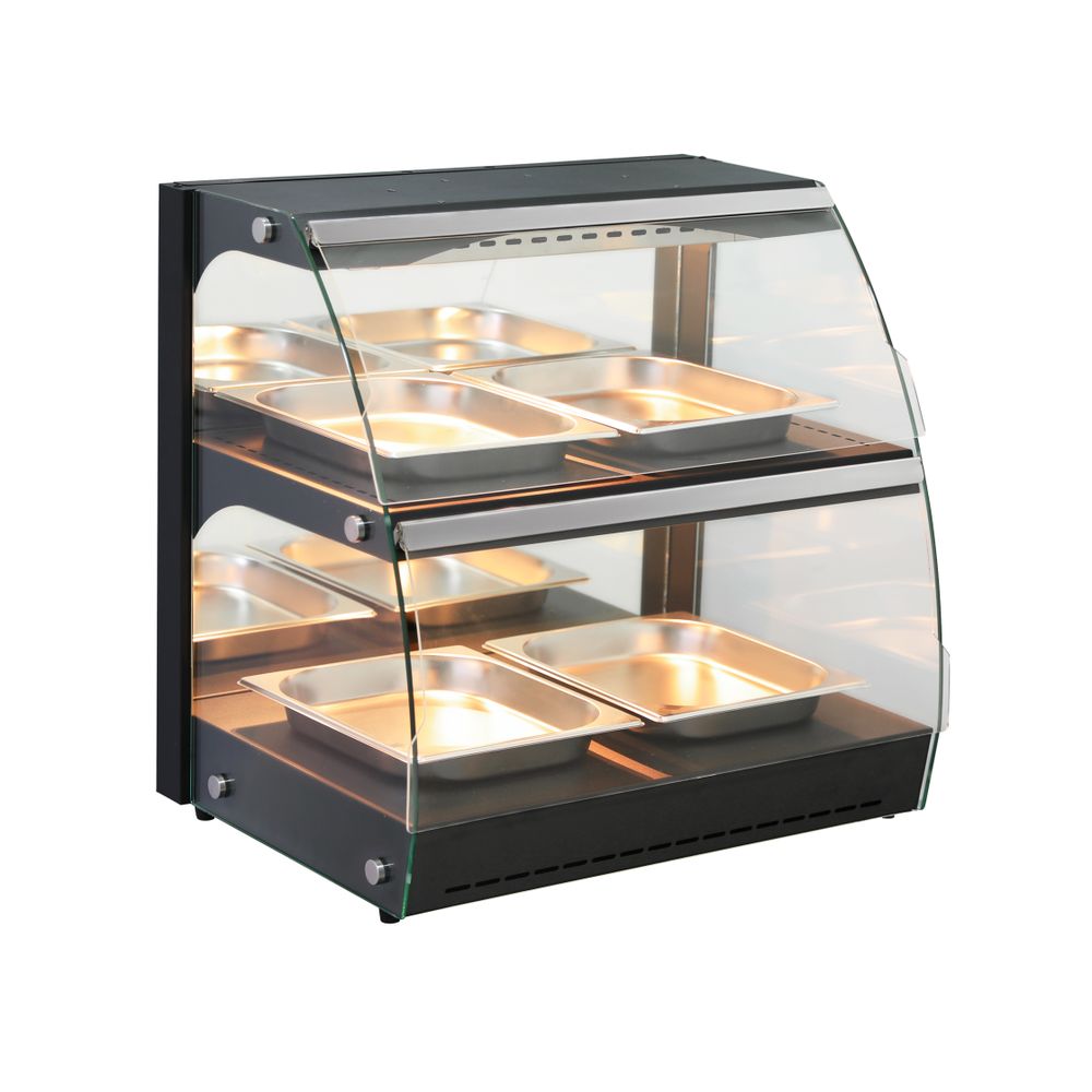 Warmhoudvitrine Quartz tweelaags 230V 560W Hendi
