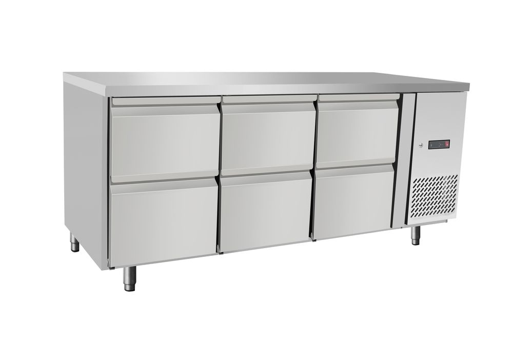 Koelwerkbank met 6 laden 420 l 230V 400W Profi Line Hendi