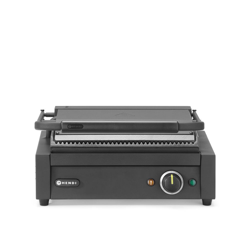 Contactgrill Panini zwart boven onder geribd  230V 2200W Hendi