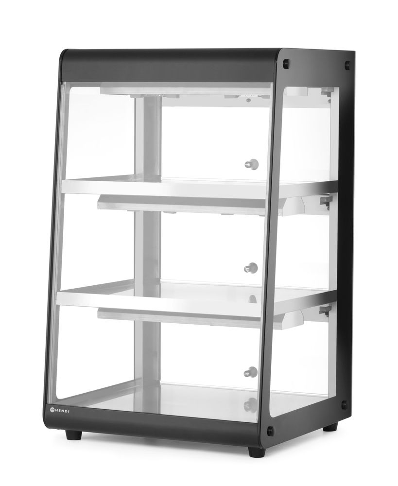 Opzet warmhoudvitrine 3 schappen 230V 500W Hendi