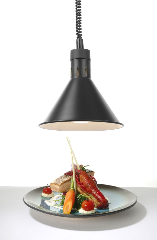 Warmtelamp verstelbaar conisch zwart 230V 250W Hendi