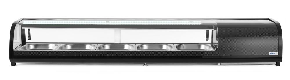 Sushi display zwart 5x GN 1/2 230V 190W Hendi