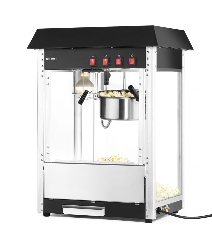 Popcornmachine zwart 230V 1500W Hendi