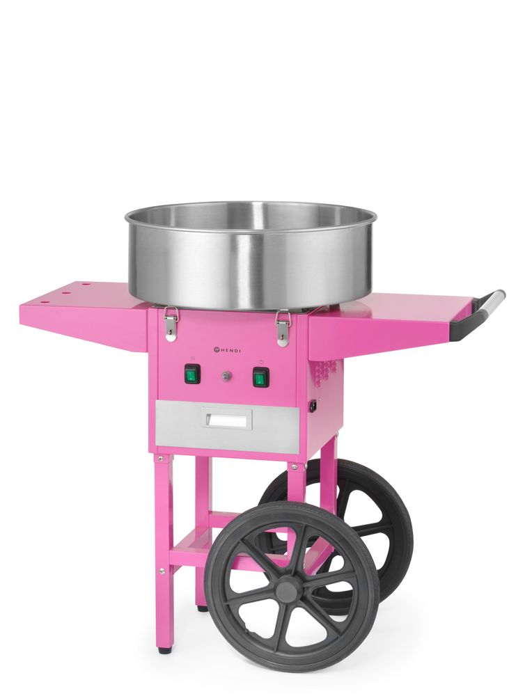Suikerspin machine roze met trolley 230V 1130W Hendi