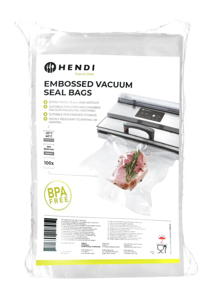 Vacuümverpakkingszakken met reliëf 150x250 mm Hendi