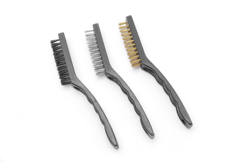 Staalborstel set smal 230 mm rvs/Cu/Nylon Hendi