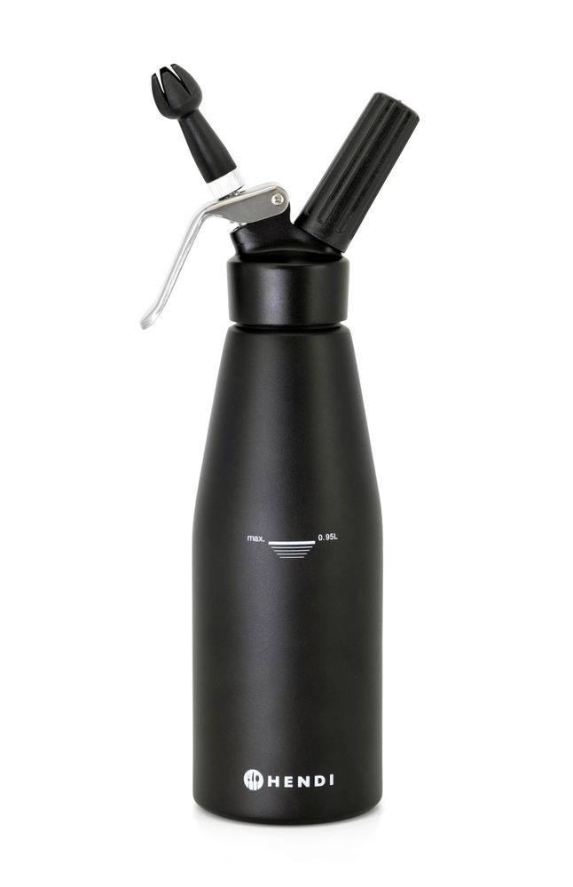 Slagroomapparaat mat zwart 0,95 l Al Kitchen Line Hendi