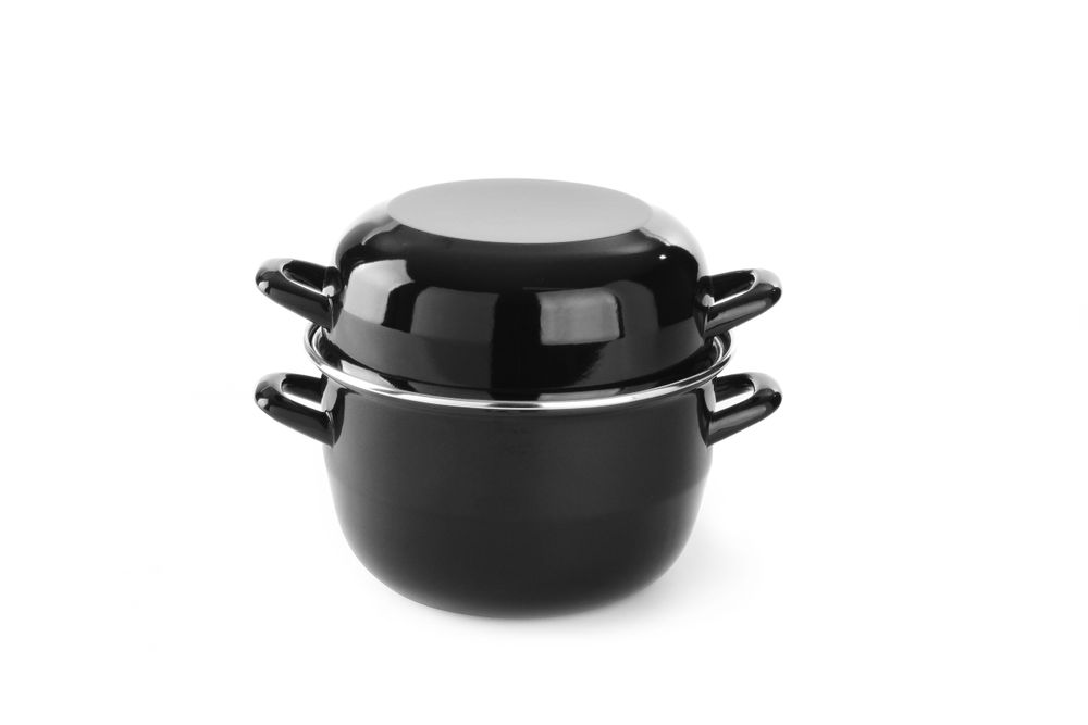 Mosselpan geëmailleerd 3,4 l 220x195 mm zwart Hendi