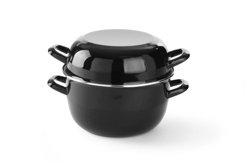 Mosselpan geëmailleerd 5,2 l 260x210 mm zwart Hendi