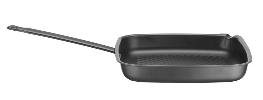 Grillpan vierkant 248x265x36 mm carbon staal Hendi