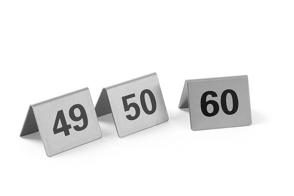 Tafelstandaard nummers rvs  49-60     50x35x40 mm Hendi