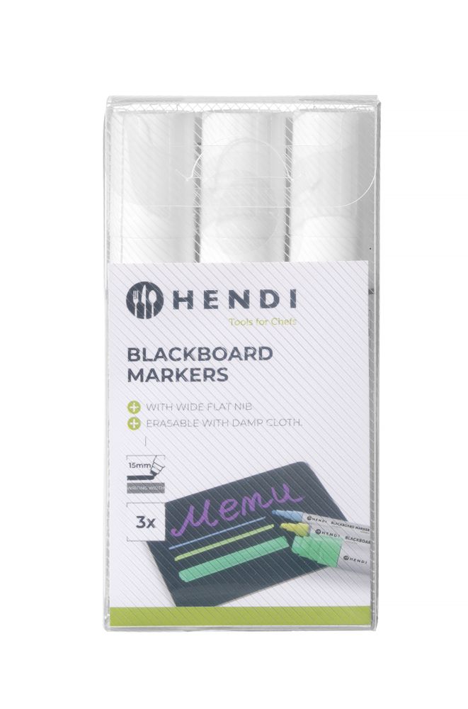 Krijtstift 15 mm wit platte punt Hendi