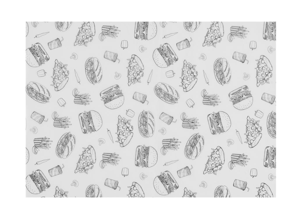 Vetbestendig papier fast-food patroon 250x350 mm Hendi