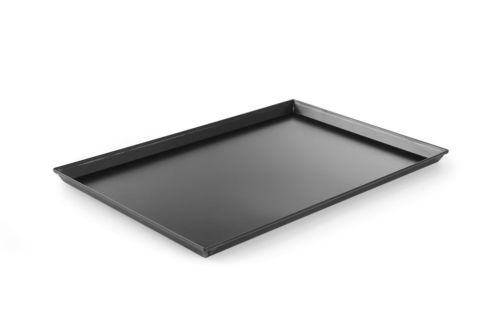 Pizzapan rechthoekig zwart aluminium 600x400x25 mm Hendi