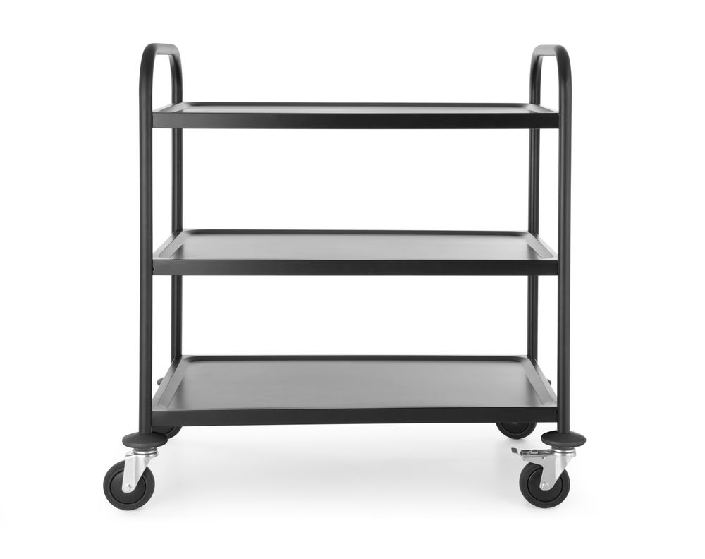 Serveerwagen mat zwart 905x585x945 mm Hendi
