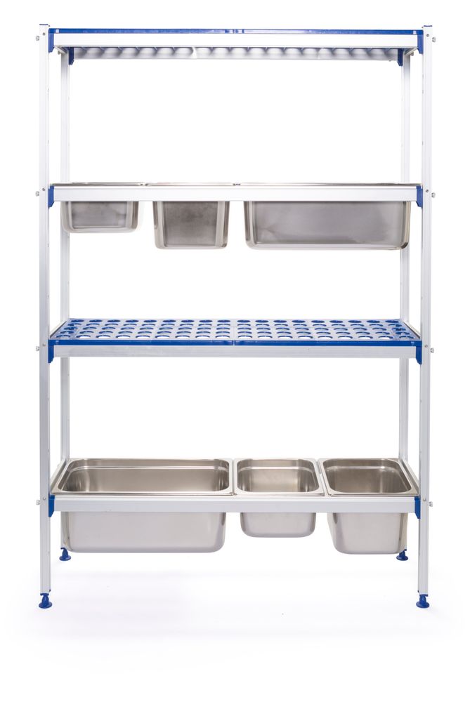 Opbergrek voor GN bakken Al PP 1120x355x1685 mm Hendi
