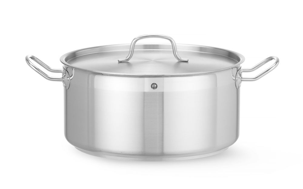 Kookpan laag met deksel 12 l 320x150 mm rvs Profi Line Hendi