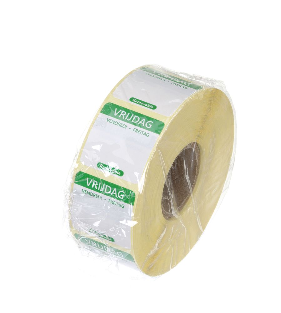 Label friday NL-FR-DE resuable 25x25mm rol 1000 st. Hendi